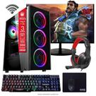 Computador Gamer Home Office Ryzen 3 3200G 16GB DDR4 SSD 480GB Radeon Vega 8 Windows 11 A320 Monitor 19 Pronto para Uso