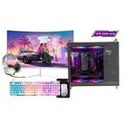 Computador Gamer Intel i9 11ª 64gb Ram, Ssd 2tb, Rtx 5060 8gb, Monitor 23" Curvo Branco, Gabinete Tiny Pro Cinza