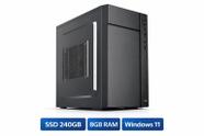 Computador Intel Core i3 8GB SSD 240GB Windows 11 Rápido Para Trabalho Estudo Home Office 1 Ano Garantia