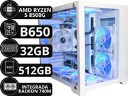 Computador Pc Gamer Amd AM5 Ryzen 5 8500g b650 32gb Ddr5 Nvme 500gb Gabinete Aquario