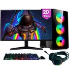 Computador PC Gamer completo 2Eletro RGB, Intel Core i5, 16GB RAM, SSD 256GB, Fonte 500W, Monitor 20 75Hz, Kit Gamer completo PG2E1010RG