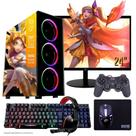 Computador PC Gamer Completo TOB Intel Core i7 SSD 240GB 16GB Teclado Mouse Mouse Pad e Headset Gamer Joystick Monitor 23" Windows 10 Pro Trial