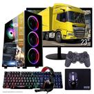Computador PC Gamer Completo TOB Intel Core i7 SSD 480GB 16GB Teclado Mouse Mouse Pad e Headset Gamer Joystick Monitor 23" Windows 10 Pro Trial