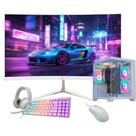 Computador Pc Gamer Ryzen 5 3400g 32gb DDR4 1TB NVMe Monitor 23" Curvo com adaptador Wifi