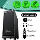 Computador TOB Enterprise com Ryzen 3 2200G HD 500GB 4GB de Memória Gabinete Preto