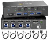 Comutador HDMI KVM Camgeet 4 computadores 8K @60Hz 4K @144Hz com áudio