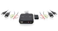 Comutador KVM IOGEAR de 2 portas USB DisplayPort 4K 30 Hz com hub USB