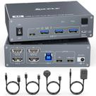Comutador KVM KCEVE 2 monitores 2 computadores USB-C HDMI 4K @60Hz