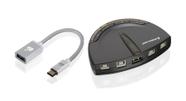 Comutador USB 2.0 IOGEAR de 4 portas com interruptor de impressora automática