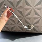 Concha de inox multiuso de cozinha para feijão molhos cabo longo grande 25cm prata molhos alimentos conxa de alumínio