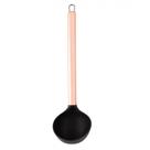 Concha De Nylon Preta Com Cabo De Aço Inox Rose Gold 30cm Concha De Nylon Preta Com Cabo De Aço Inox Rose Gold 30cm