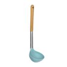 Concha De Silicone Azul Com Cabo De Madeira e Aço Inox Frigopro
