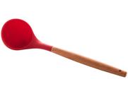 Concha de Silicone e Cabo em Bambu Charmy 31 cm Vermelha - Lyor