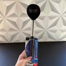 Concha de silicone preta com cabo de inox grande para cozinha multiuso feijão molho resistente conchinha pegador preto