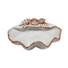 Concha Decor.Cerâmica Crustáceo Relevo VIP Coral 29x21x14cm