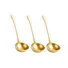 Concha Dourada Aço Inox Servir Molhos Sopas 28cm Jogo 3un