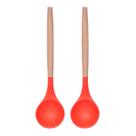 Concha Feijão Vermelho Silicone Cabo Bambu Multiuso - 2un