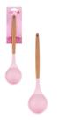 Concha Multiuso de Silicone Rosa Cabo de Madeira com Furo