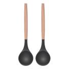 Concha Preto Silicone e Cabo de Bambu Cozinha Multiuso - 2un