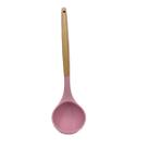 Concha Silicone Cabo De Madeira 31cm Utilidade Doméstica Cor:Rosa