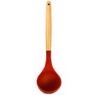 Concha Silicone Vermelho com Cabo de Madeira