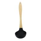Concha Utensílio Silicone Resistente Cabo Madeira