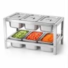 Condimentadora 6 Cubas com Tampa Inox 1/4 X 100mm Mesa