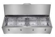 Condimentadora Pizzarola Profissional 4 Cubas Refrigerada Condimentadora Pizzarola Profissional 4 Cubas Refrigerada