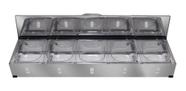 Condimentadora Pizzarola Profissional Inox Bancada 5 Cubas