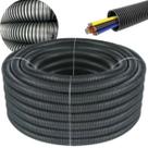 Conduite Corrugado 1.1/4 50m 32mm Preto Guia Leve Durável