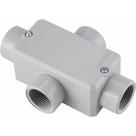 Condulete fixo 1 polegada tipo "X" - com tampa / rosca BSP / com pintura eletrostática a pó Condulete fixo 1 polegada tipo "X" - com tampa / rosca BSP / com pintura eletrostática a pó