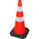 Cone 75Cm Refletivo Branco Laranja Pvc Nove54 100 Candela