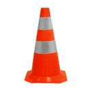Cone Borracha Flexível 50cm Com Faixa Refletiva Plastcor