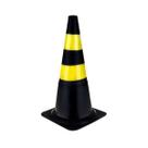 Cone Borracha Flexível 75cm Com Faixa Refletiva Plastcor