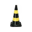 Cone de Sinalização 50cm Preto/Amarelo para Segurança Viária
