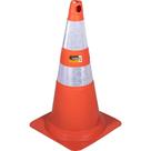 Cone de sinalização com 75 cm flexível 2 faixas