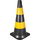 Cone de Sinalização com 75 cm, Preto e Amarelo, em Polietileno Vonder