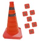 Cone de Sinalizaçao Retratil Portatil Kit 7 Uni Dobravel Obra Transito Trafego Segurança Balizador Emergencia Construçao Cone de Sinalizaçao Retratil Portatil Kit 7 Uni Dobravel Obra Transito Trafego Segurança Balizador Emergencia Construçao