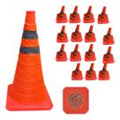 Cone Estrada Rodovia Retratil Alerta Kit 15 Uni Transito Portatil Dobravel Flexivel Sinalizaçao Obra Balizador Segurança
