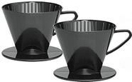 Cone Fino para Filtrar Café Pour-Over, Tamanho Número 2, Preto, Prepara 2 a 6 Xícaras, Conjunto com 2 Cone Fino para Filtrar Café Pour-Over, Tamanho Número 2, Preto, Prepara 2 a 6 Xícaras, Conjunto com 2