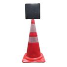 Cone Flexível Laranja Refletivo Nbr 15071 + Suporte P/ Placa