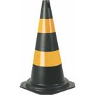 Cone Flexivel Plastcor Plastico Preto Refletivo 50Cm