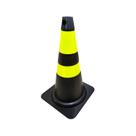 Cone Flexivel Refletivo 75cm Preto E Amarelo - Plastcor