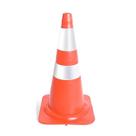 Cone laranja e branco refletivo 50cm plastcor