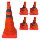 Cone Obra Flexivel Retratil Kit 4 Uni Dobravel Sinalizaçao Segurança Rodovia Estrada Emergencia Estacionamento Alerta
