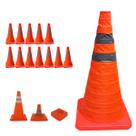 Cone Obra Retratil Segurança Kit 12 Uni Estrada Sinalizador Portatil ViarioBalizador Rodovia Guarda Dobravel Pratico Cone Obra Retratil Segurança Kit 12 Uni Estrada Sinalizador Portatil ViarioBalizador Rodovia Guarda Dobravel Pratico