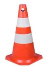 Cone Plástico 50 cm Laranja com Faixas Brancas - Plastcor - Código 700.01283