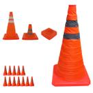 Cone Portatil Retratil Sinalizador Kit 12 Uni Obra Flexivel Baliza Rodovia Segurança Dobravel Estrada Alerta Viario Cone Portatil Retratil Sinalizador Kit 12 Uni Obra Flexivel Baliza Rodovia Segurança Dobravel Estrada Alerta Viario