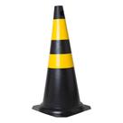 Cone preto e amarelo - 50cm - plt2 - refletivo