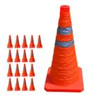 Cone Retratil Estrada Kit 17 Uni Refletivo Sinalizaçao Trafego Obra Portatil Dobravel Segurança Emergencia Balizador